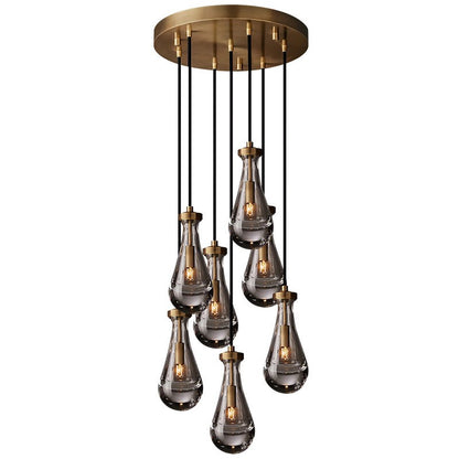 Peregrine Modern All-copper Crystal Raindrop Linear Chandelier