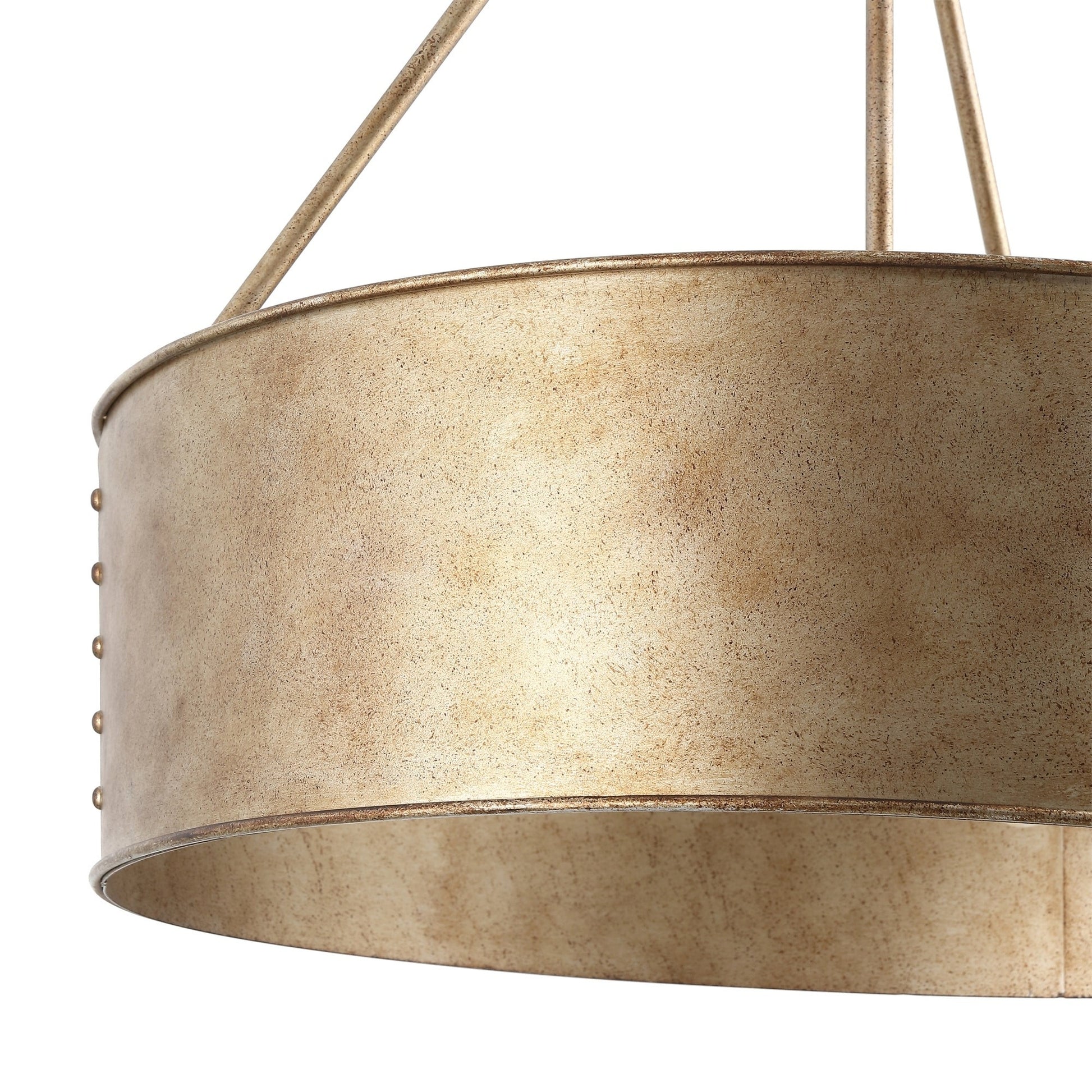 Bradley Industrial Distressed Metal Drum Shade Chandelier