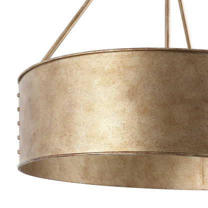 Bradley Industrial Distressed Metal Drum Shade Chandelier
