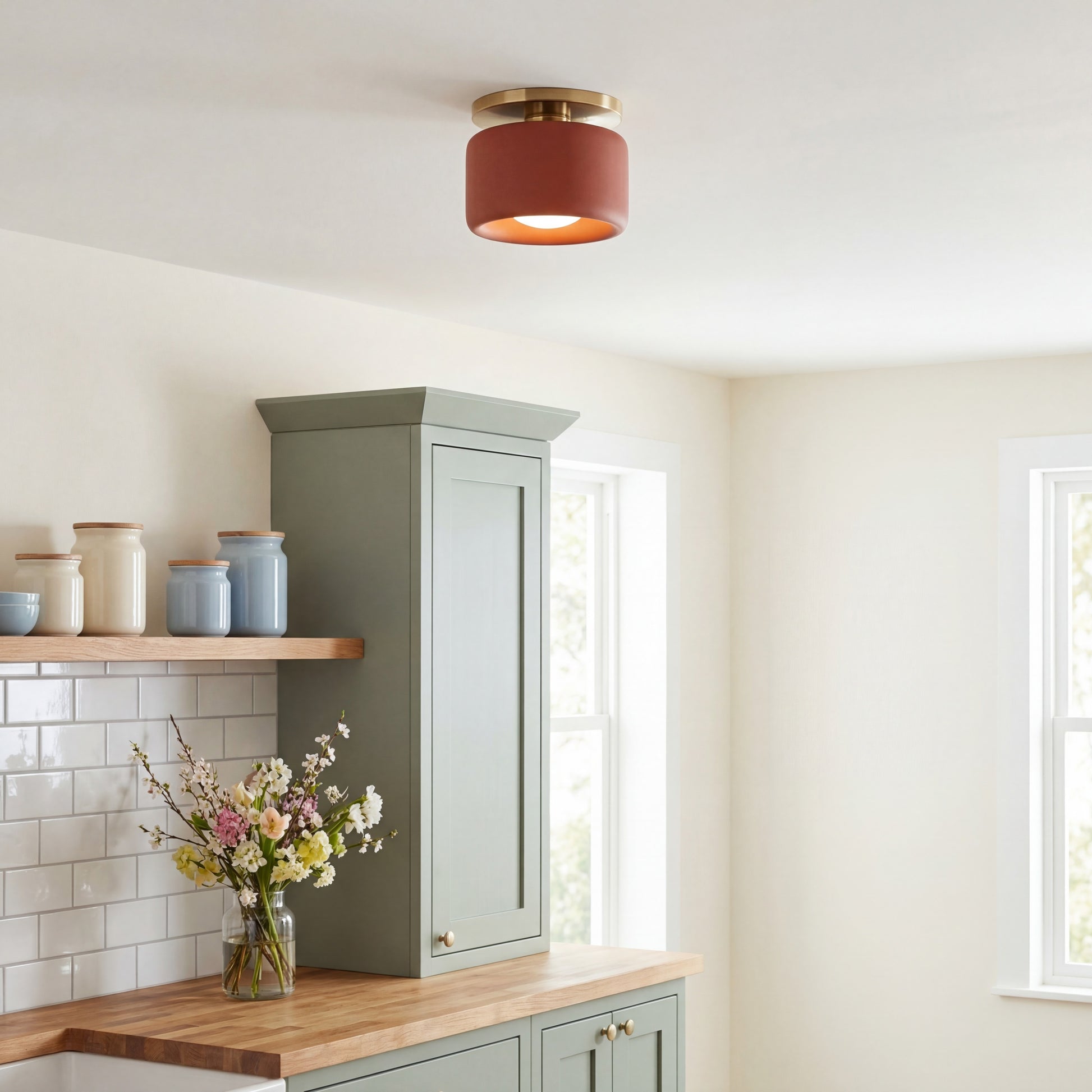 Aura Modern Porcelain Flush Mount Ceiling Light