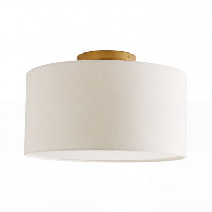 Joram White Linen Drum Ceiling Light