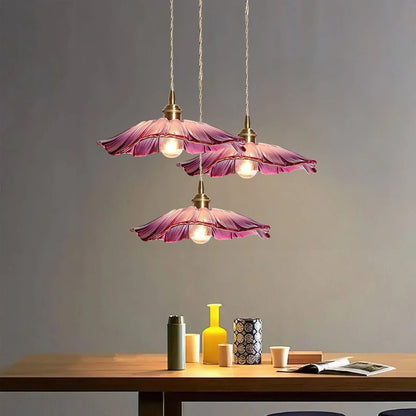 Callista Retro Lotus Creative Glass Pendant Light