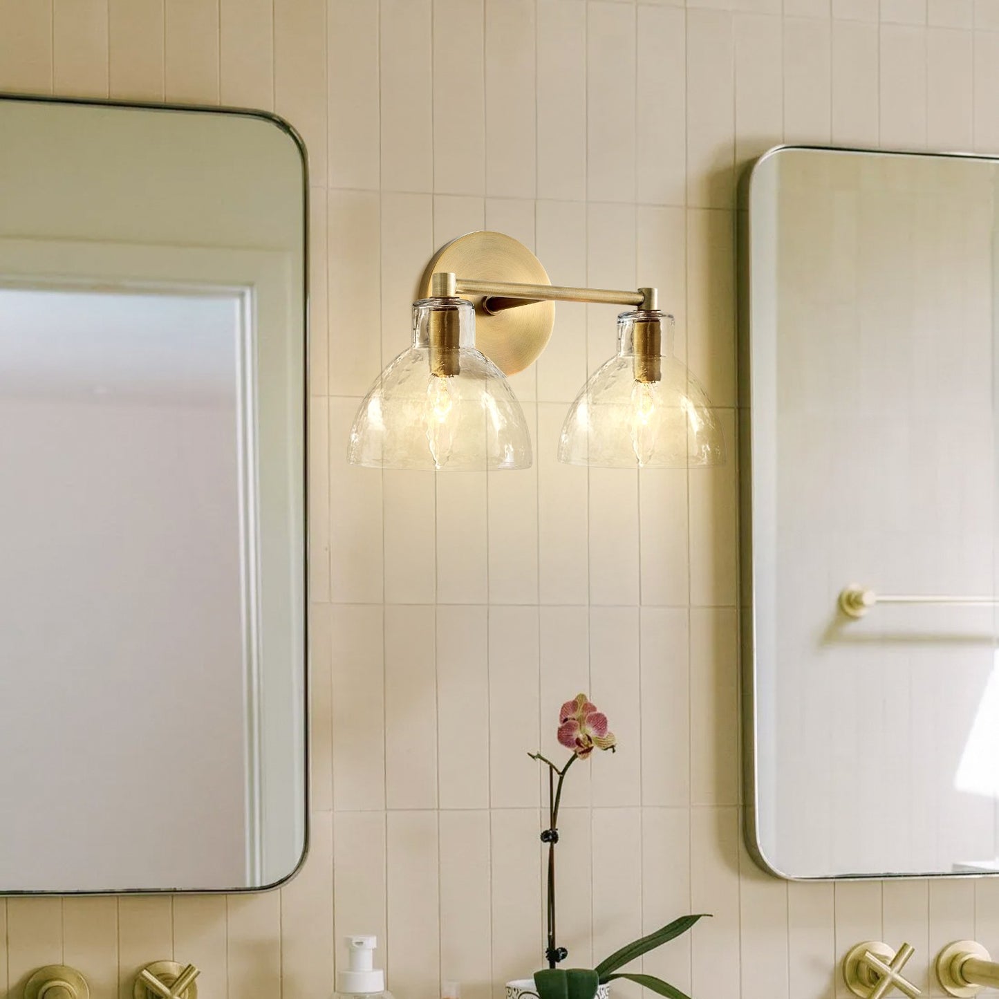 Keen Farmhouse Cooper Recycled Glass Dome Sconce