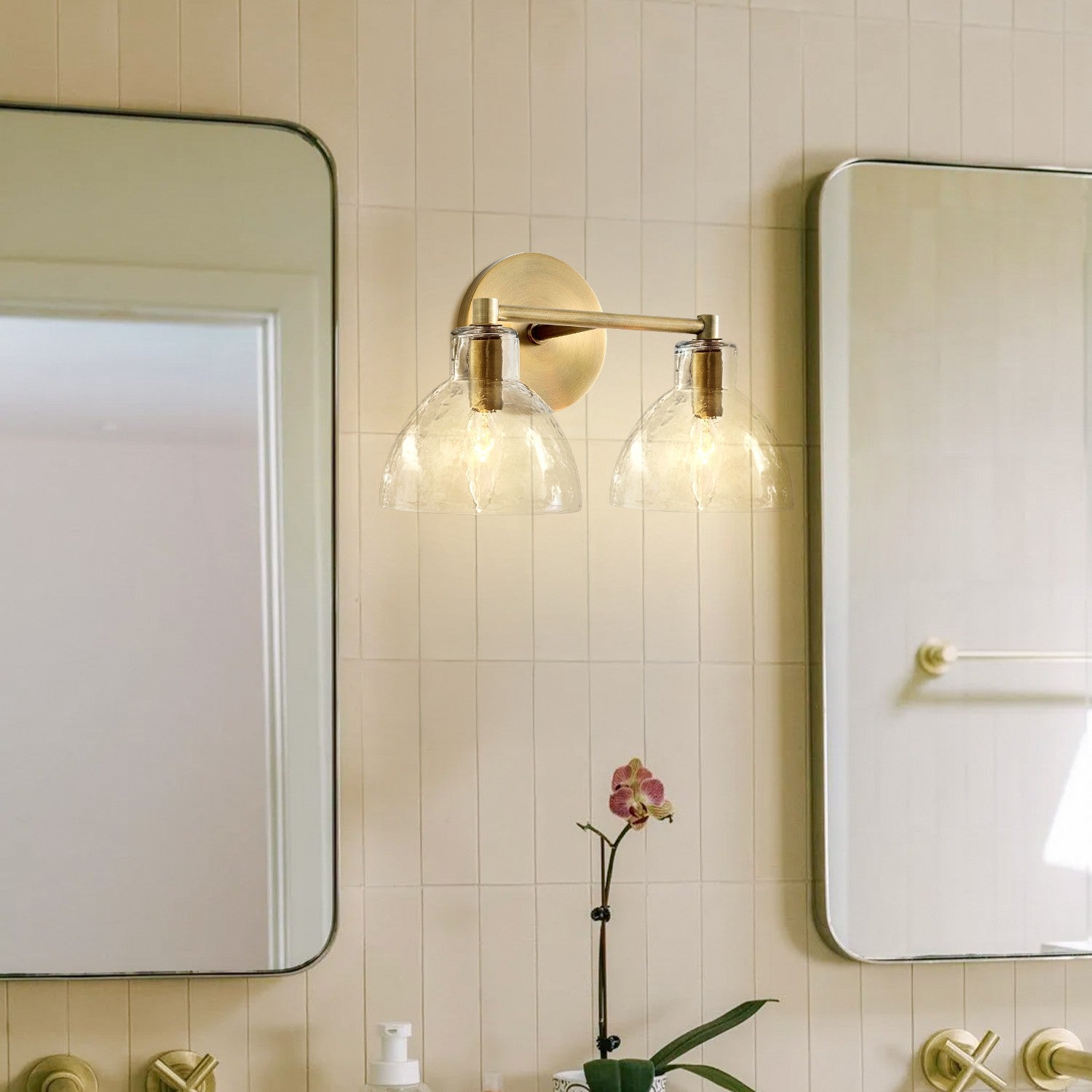 Keen Farmhouse Cooper Recycled Glass Dome Sconce