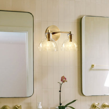 Keen Farmhouse Cooper Recycled Glass Dome Sconce