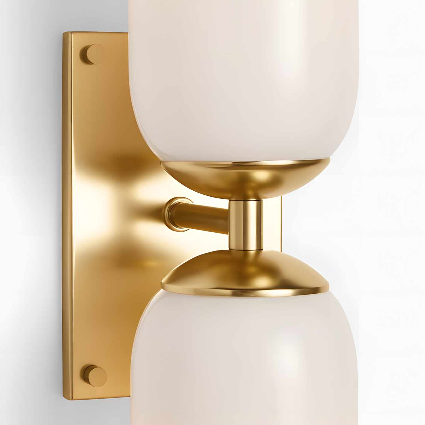 Iliana Rustic White Glass Double Tube Wall Sconce