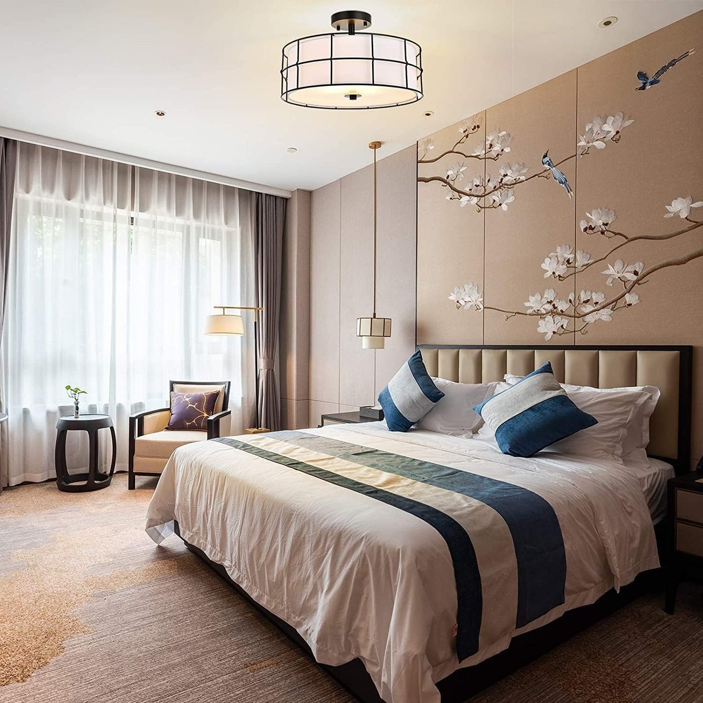 Merrik Metal Mesh Drum Ceiling Light