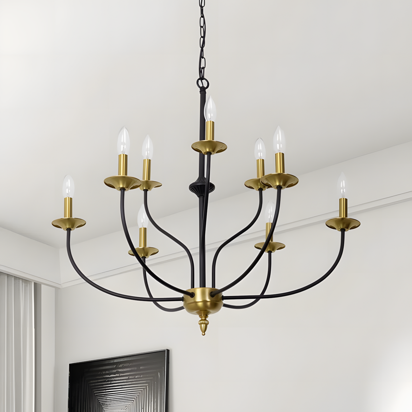 Caelestis Farmhouse 9 Light Metal Chandelier