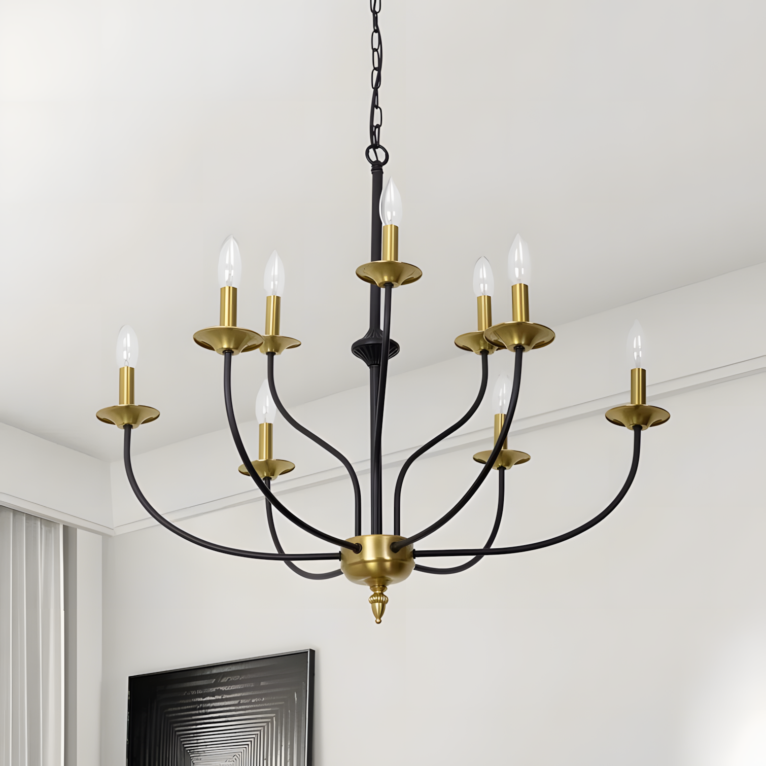 Caelestis Farmhouse 9 Light Metal Chandelier