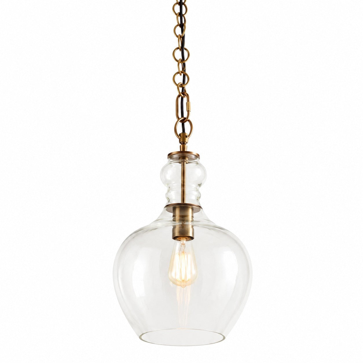 Yates Industrial Clear Glass Pendant Light