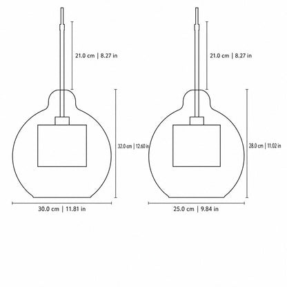 Linc Contemporary Globe Clear Glass Metal Pendant Light