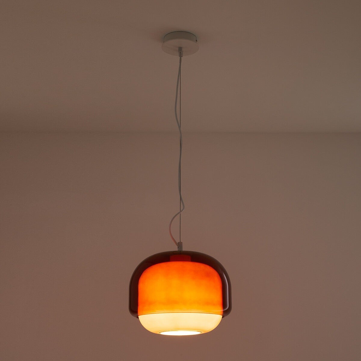 Vexlynn Scandinavian Round Dual-Layer Tinted Glass Pendant Light