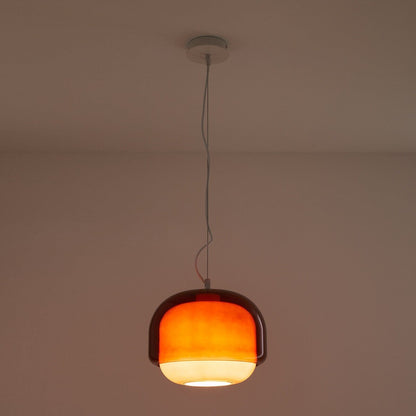 Vexlynn Scandinavian Round Dual-Layer Tinted Glass Pendant Light