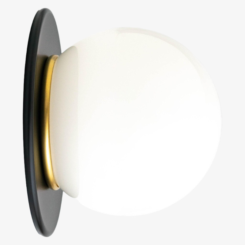 Oliver Vintage Glass Globe Flush Mount Wall Light
