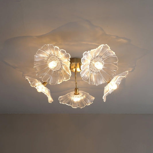 Pranavi Lotus Leaf Glass Ceiling Light