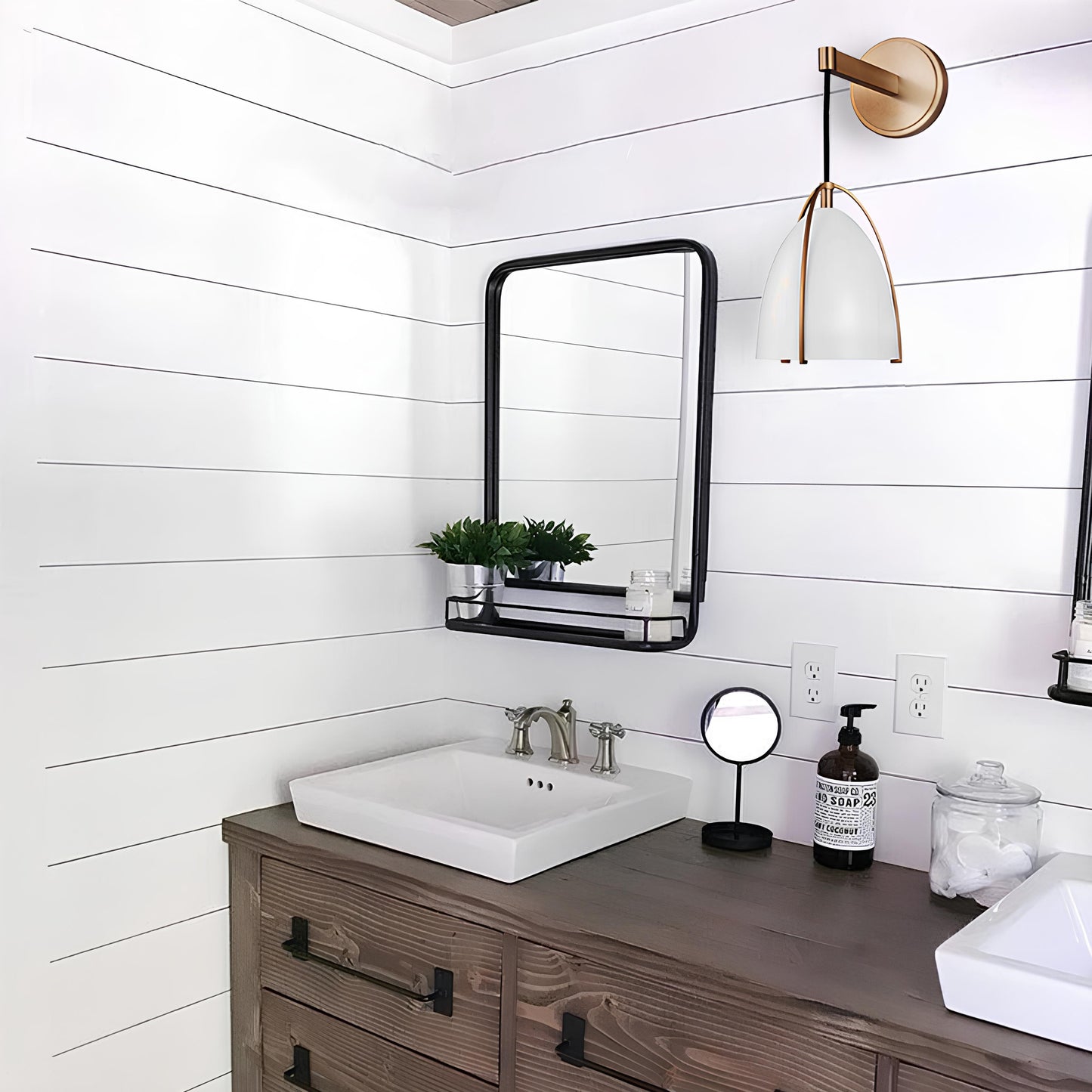 Aeryn White One Light Dome Shade Wall Sconce