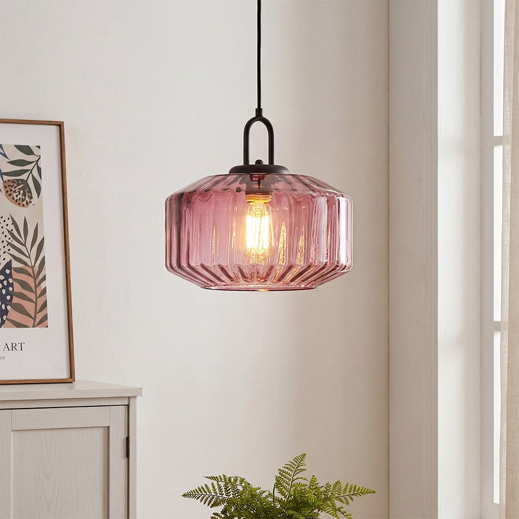 Ivan Vintage Handmade Striped Glass Pendant Light