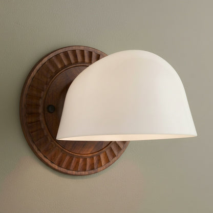 Pyrvyn Mid-Century Modern Milk Glass Shade Wall Sconce