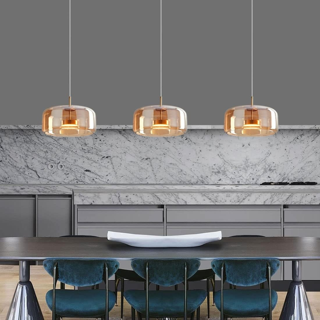 Raith Mouth Blown Glass Shade Pendant Light