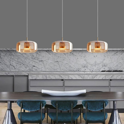Raith Mouth Blown Glass Shade Pendant Light