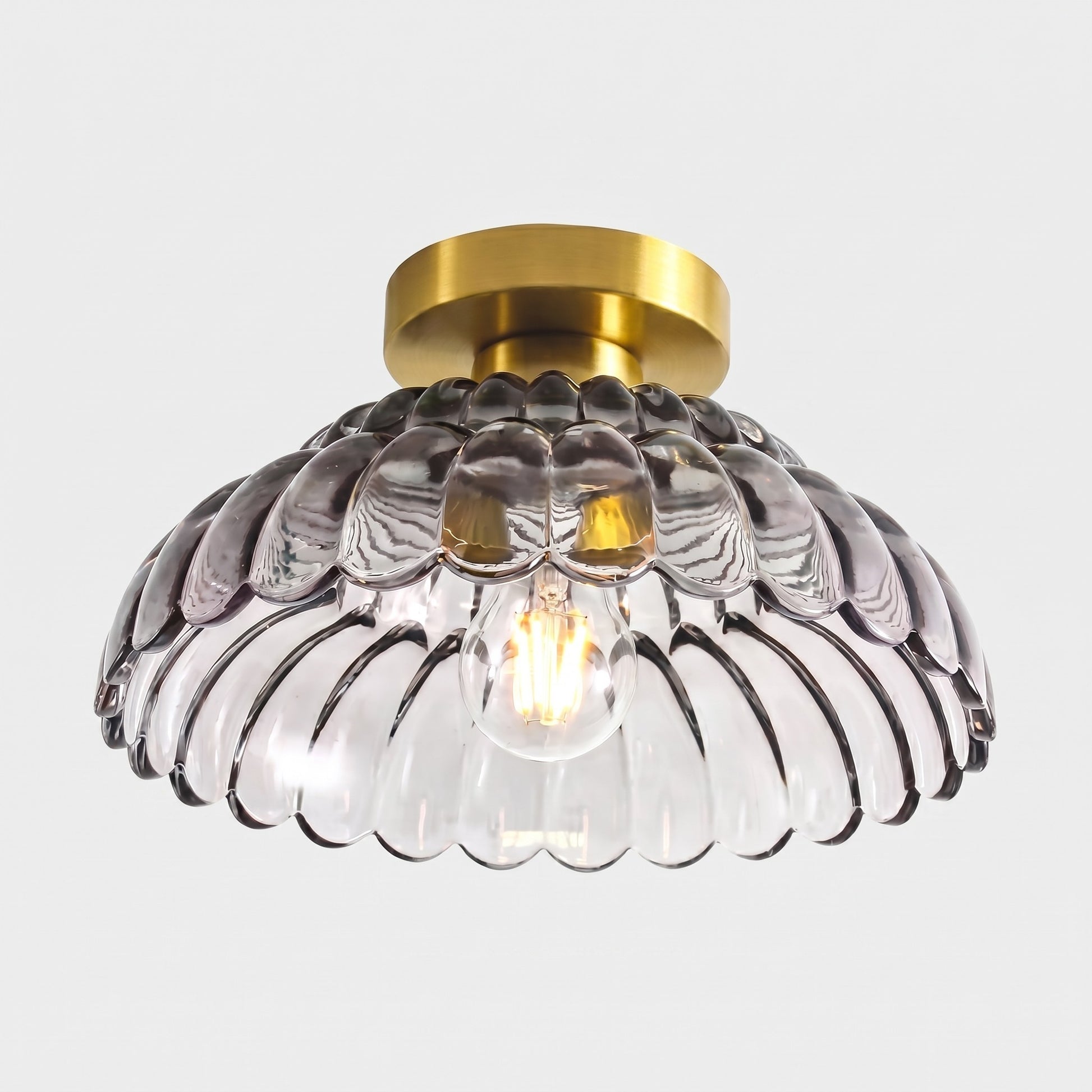 Fyxar Clear Glass Scalloped Flush Mount Light