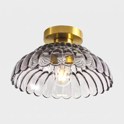 Fyxar Clear Glass Scalloped Flush Mount Light