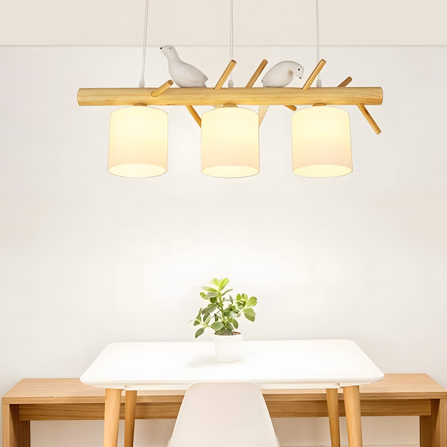 Bird Wooden Chandelier