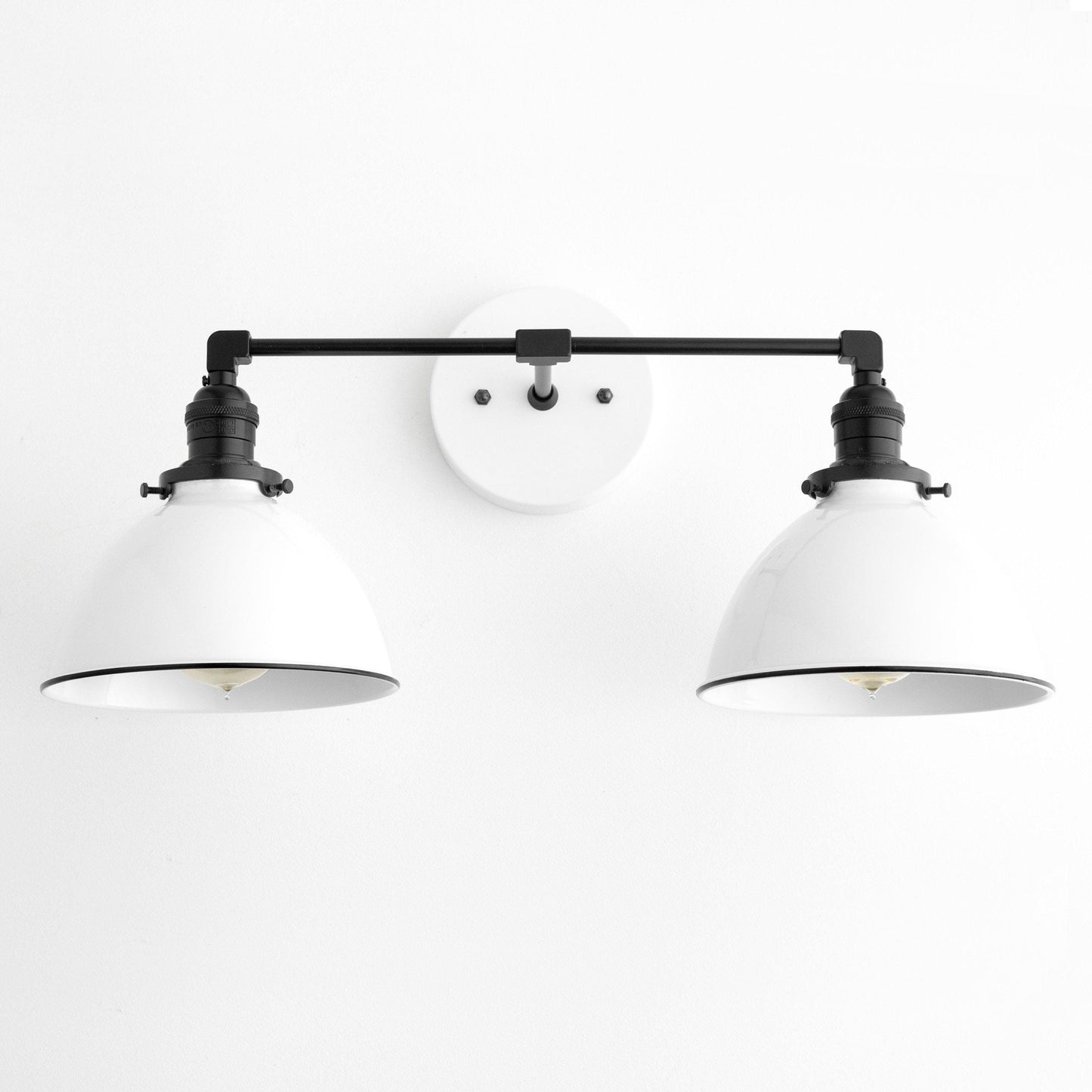 Amelia Farmhouse White Metal Dome Sconce
