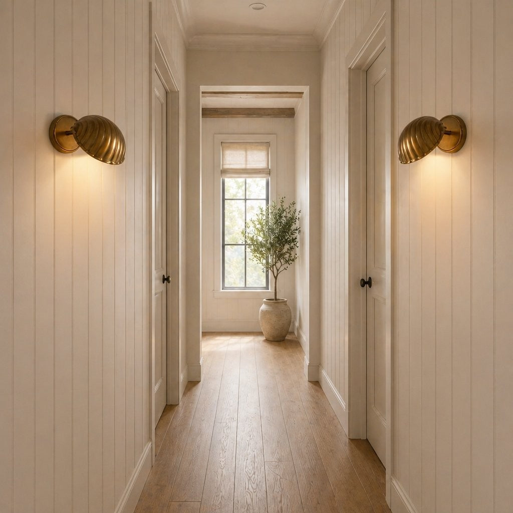 Jericho Antique Brass Adjustable Shell Wall Sconce