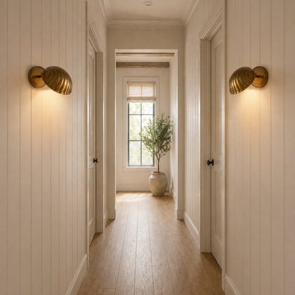 Jericho Antique Brass Adjustable Shell Wall Sconce