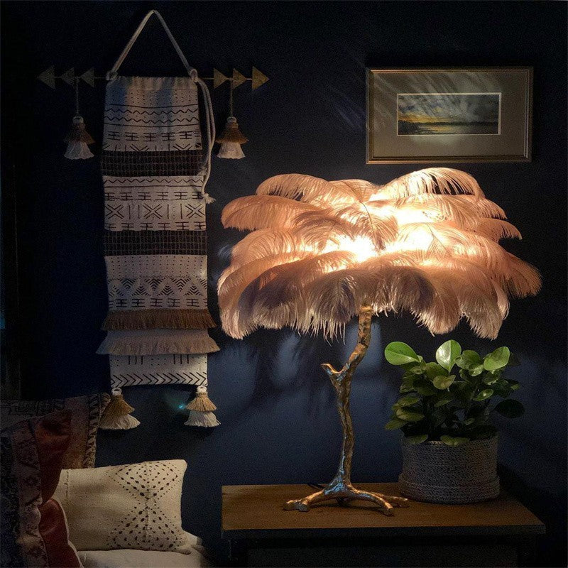 Marco Ostrich Feather Table Lamp