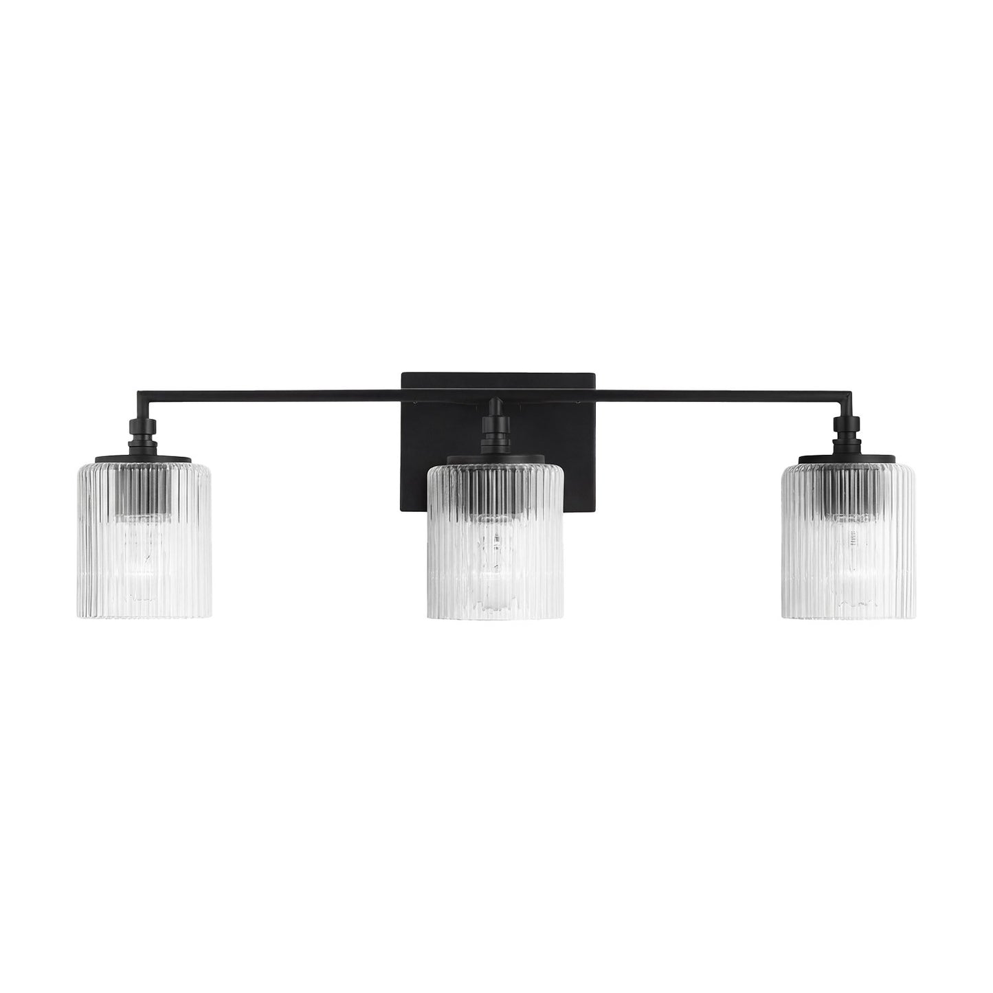 Cerys Modern 3-Light Ribbed Glass Cylinder Sconce