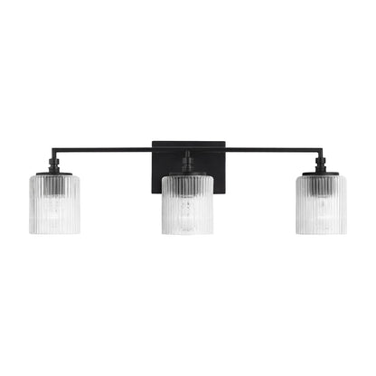 Cerys Modern 3-Light Ribbed Glass Cylinder Sconce