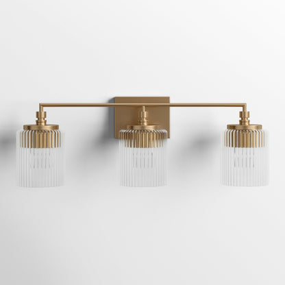 Cerys Modern 3-Light Ribbed Glass Cylinder Sconce