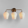 Konig Minimalist 3-Light Brass Glass Wall Light