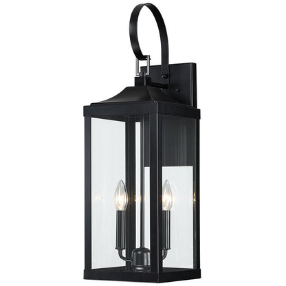 Phelon Large Black Metal Lantern Outdoor Wall Sconce
