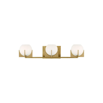 Ron Modern 3-Light White Ball Brass Wall Light