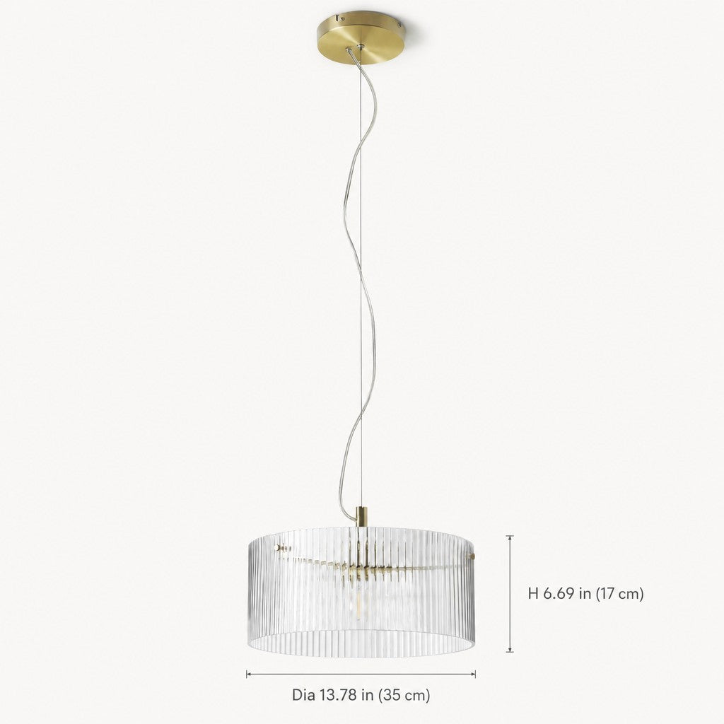 Erisen Farmhouse Ribbed Glass Pendant Light