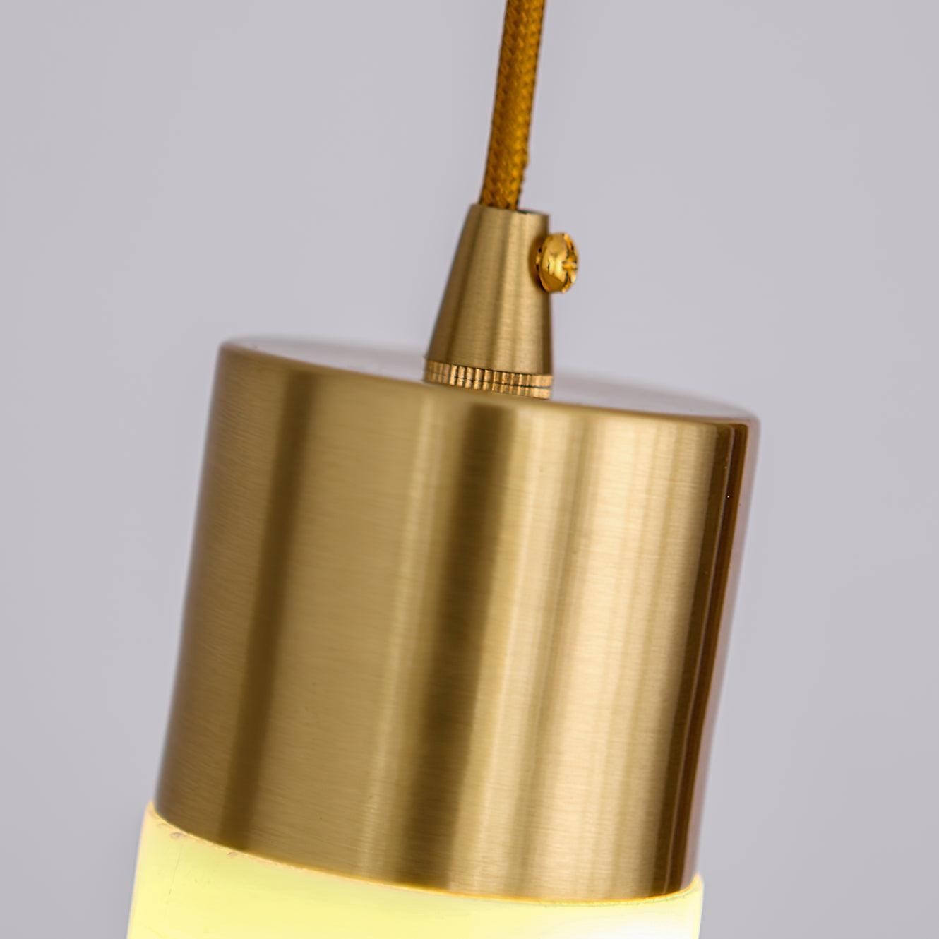 Odalys Luxurious Cylindrical Alabaster Brass Pendant Light