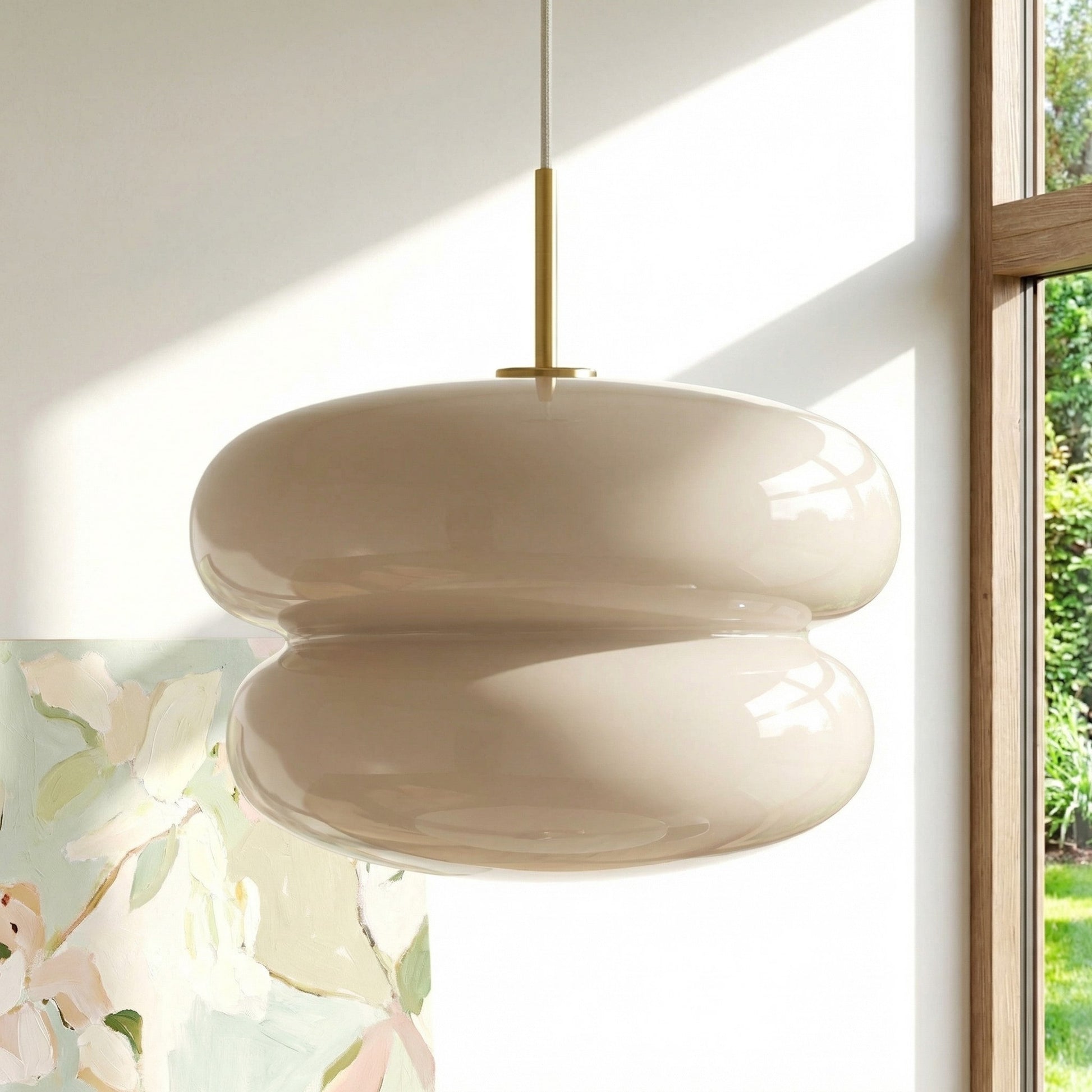 Josie Cream Bauhaus Opal Glass Pendant Light