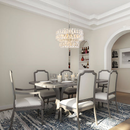 Gracie Luxurious Double Drum Crystal Chandelier