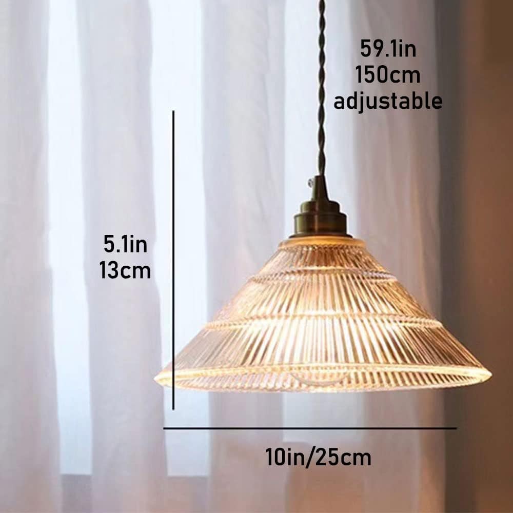 Draxith Retro Japanese Striped Stained Glass Droplight