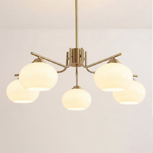 Kairox Mid Century Bauhaus Large Glass Globe Sputnik Chandelier