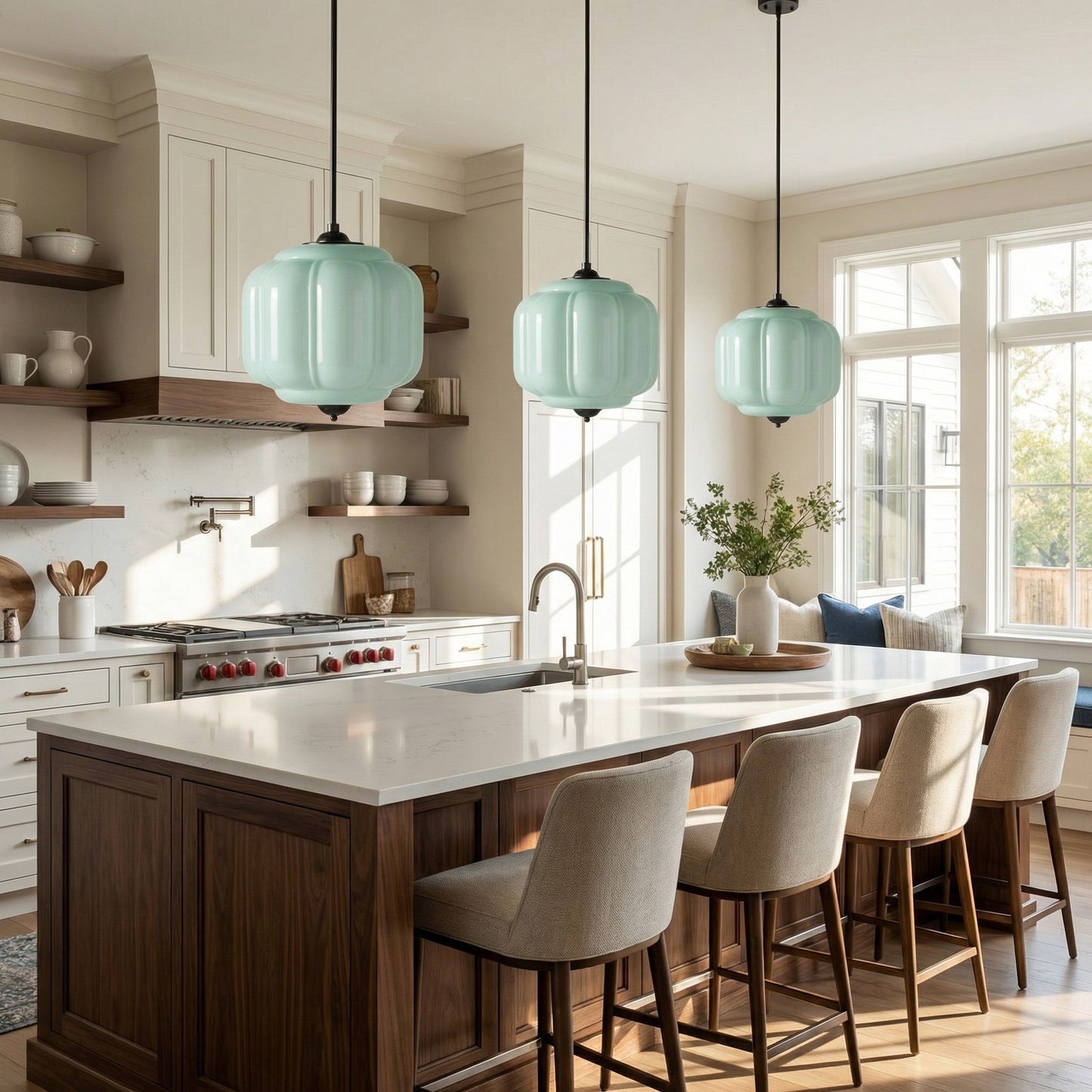 Cyrilith Vintage Milk Glass Oiled Brass Eloise Pendant light