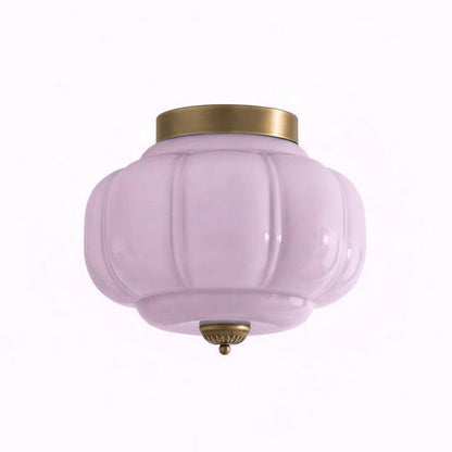 Ozita Retro Milk Glass Semi Flush Mount Eloise Ceiling Light