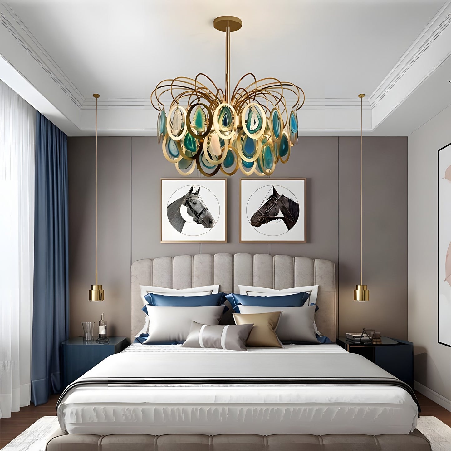 Nia Luxury Slice Agate Chandelier