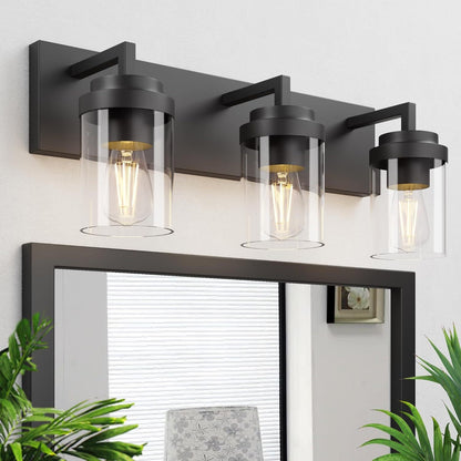 Pyros Farmhouse Clear Glass Cylinder Vanity Wall Light