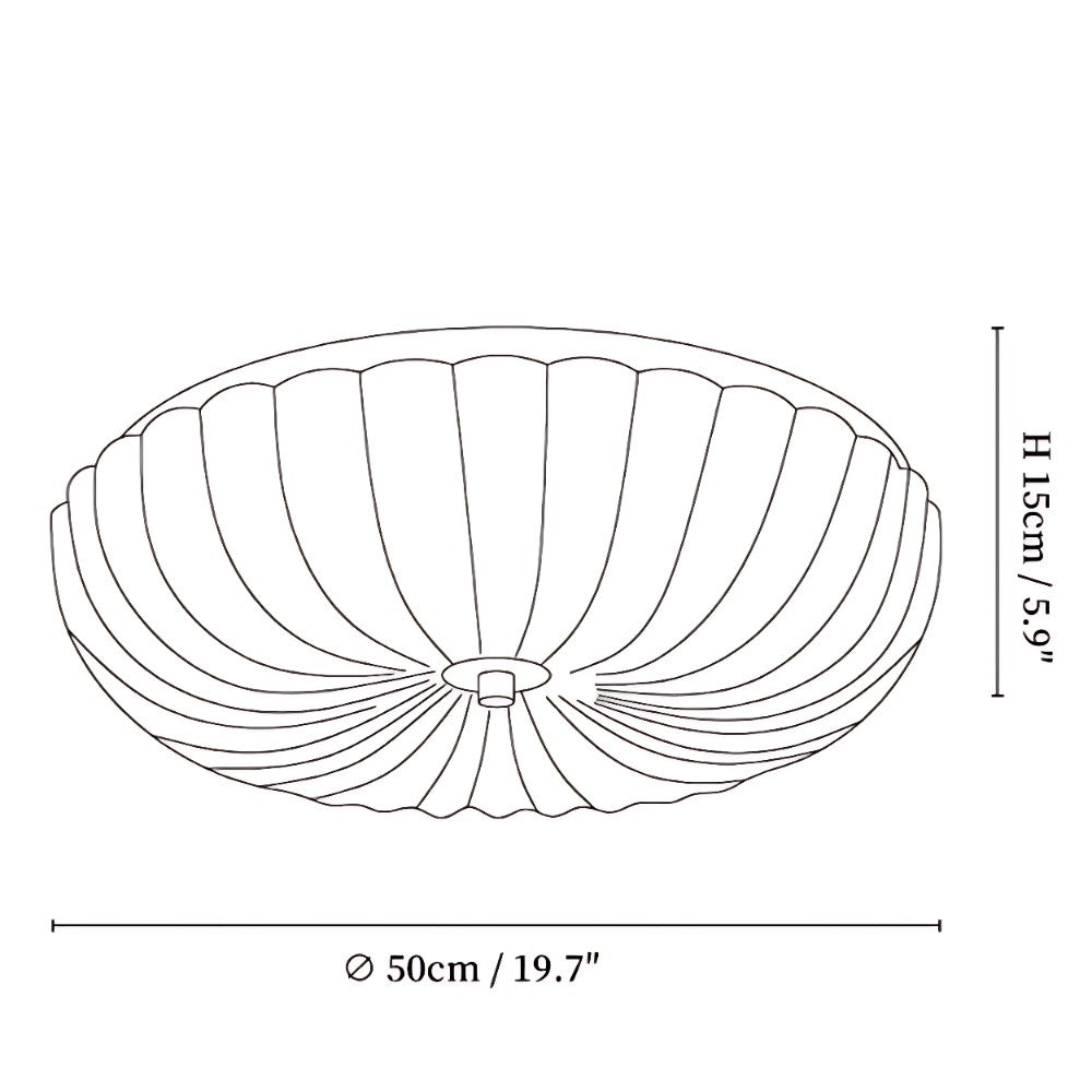 Caladri French Round Ripple LED Glass Ceiling Light