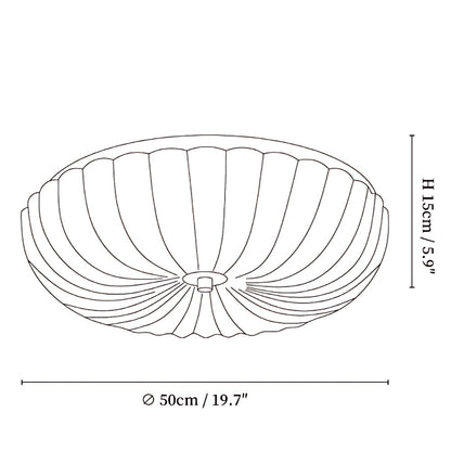 Caladri French Round Ripple LED Glass Ceiling Light