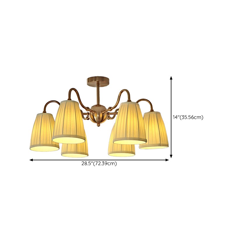 Cadmus Gold Textile Lamp Shade Semi Flush Mount Lighting